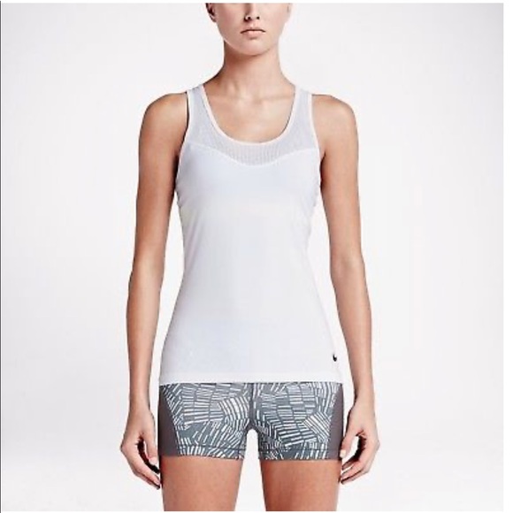 UNLV Nike Pro White Dri-Fit Training Tank Top - Picture 2 of 2